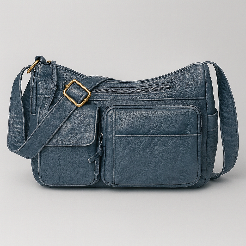 Women’s Shoulder Bag – Vintage PU Leather Multi-Pocket Design