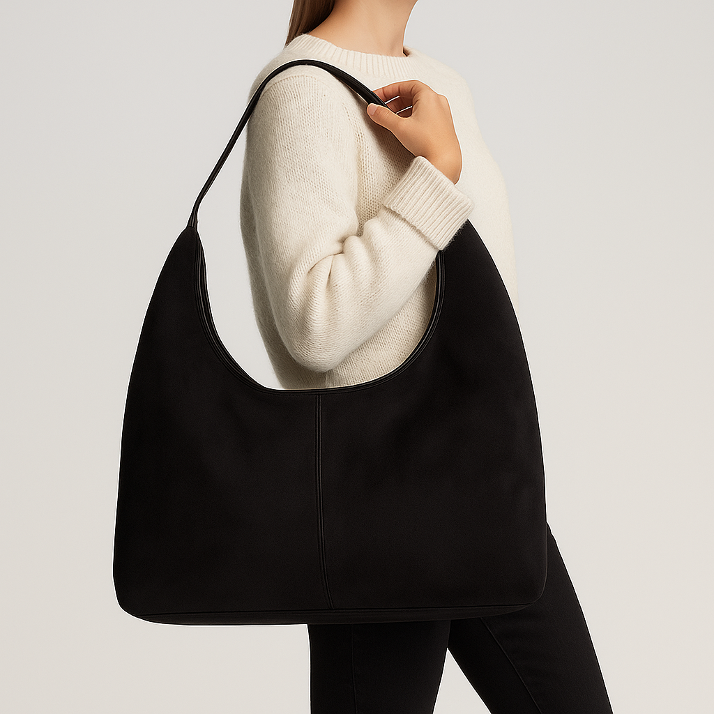 Water-Resistant Vegan Suede Tote Bag