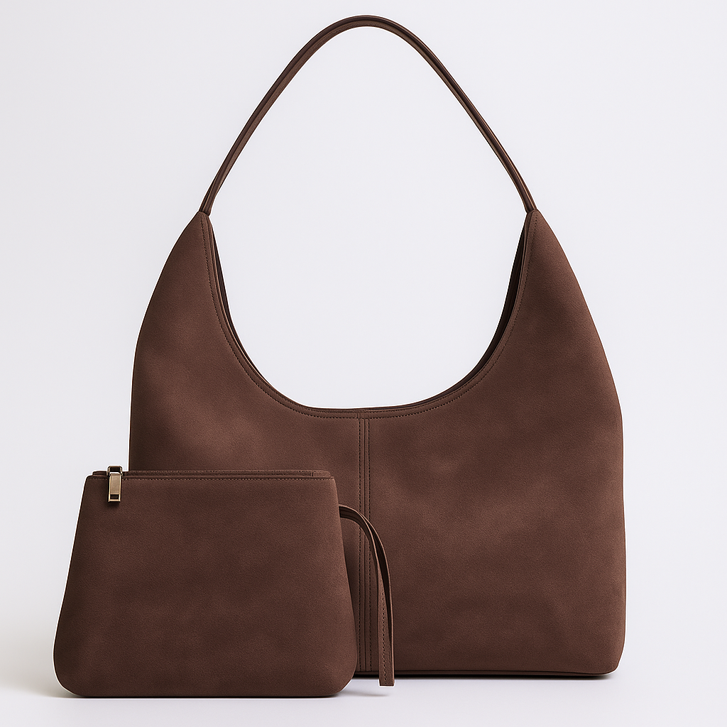 Water-Resistant Vegan Suede Tote Bag